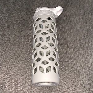 Gray glass water bottle